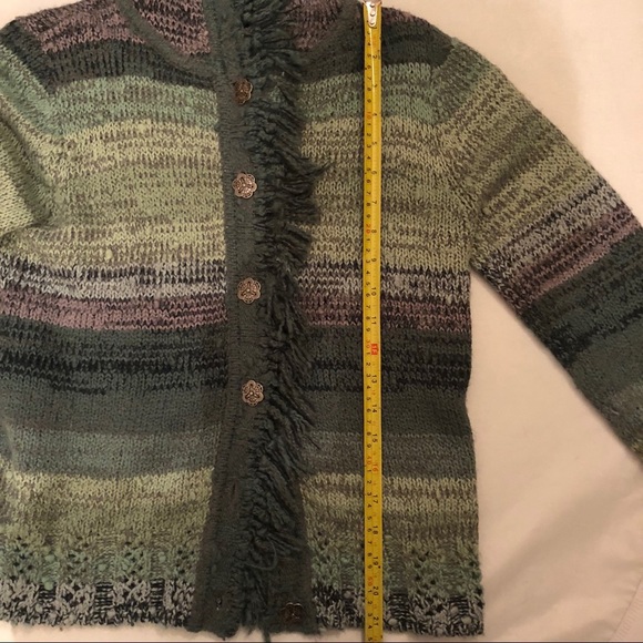 Kate Hill petite green ombré fringe sweater - Picture 5 of 7